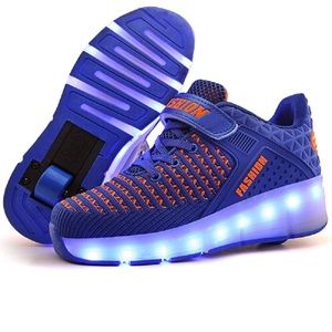 Kids LED USB Charging Roller Skate Shoes with Wheel Shoes Light